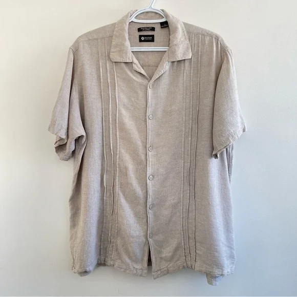 LINEN Washable Spring Summer Short Sleeve Shirt Top - Picture 2 of 6